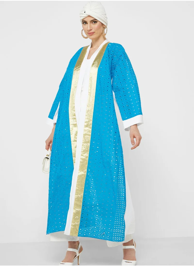 Khizana Colorblock Abaya With Sheila