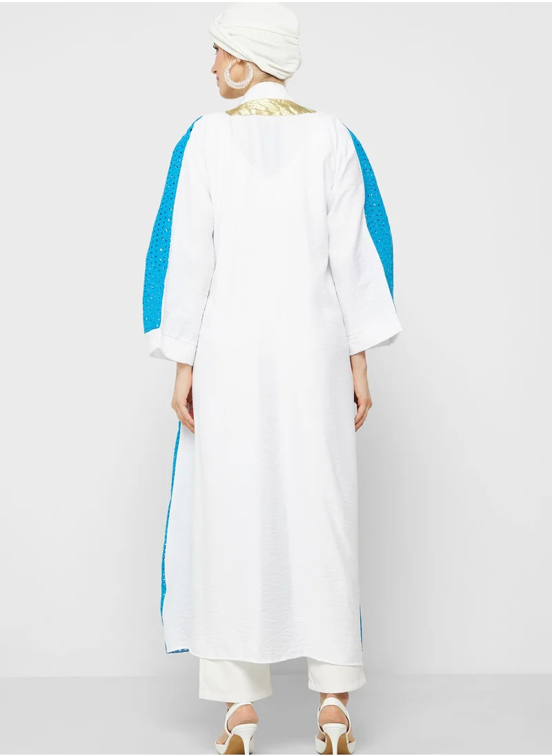 Khizana Colorblock Abaya With Sheila