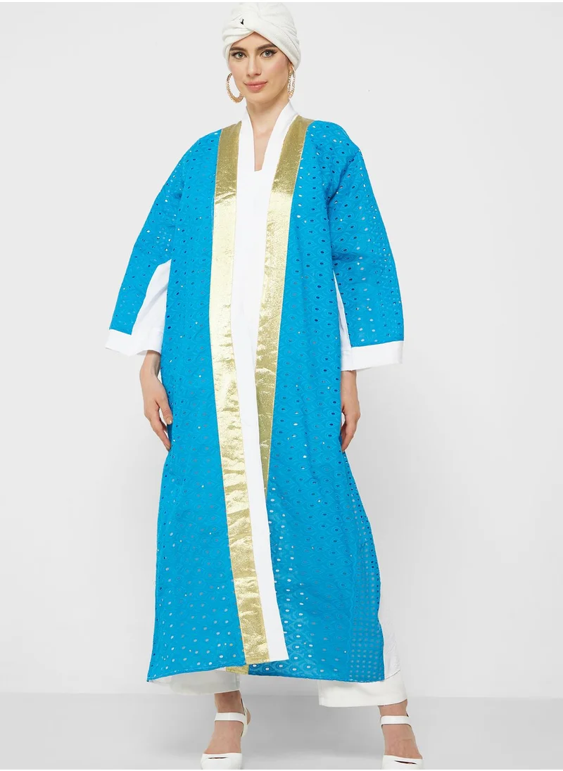 Khizana Colorblock Abaya With Sheila