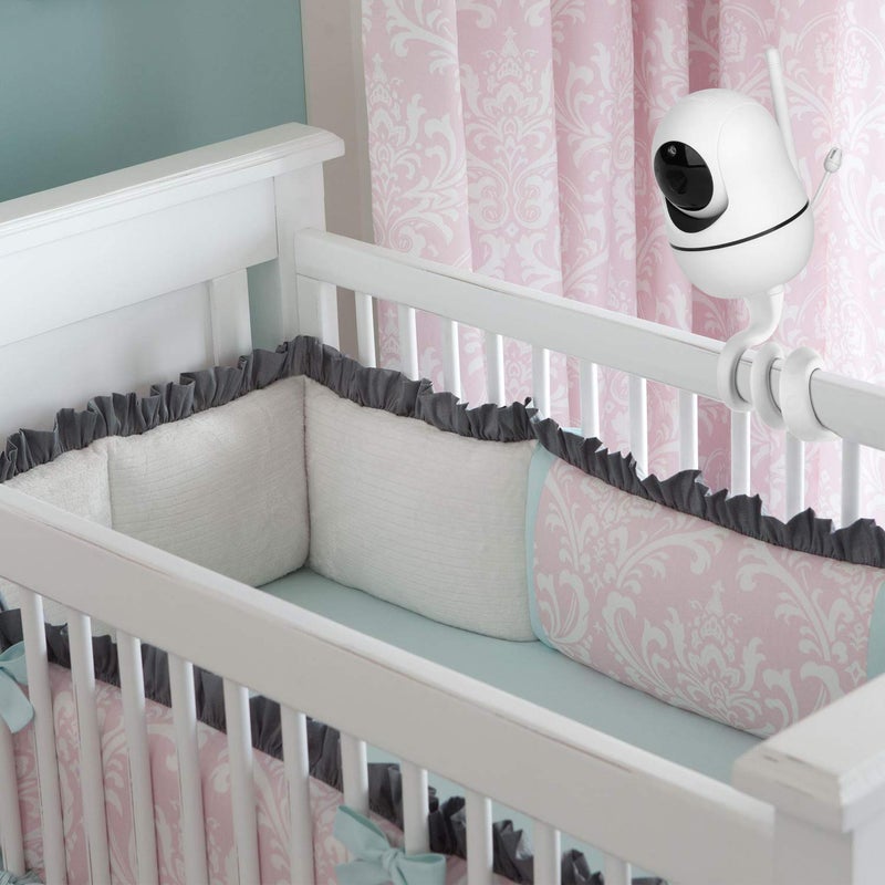 iTODOS Baby Monitor Mount Compatible with HelloBaby HB65/HB66/HB248,ANMEATE SM935E Baby Monitor Camera, Versatile Twist Mount Without Tools or Wall Damage -White - Image 4