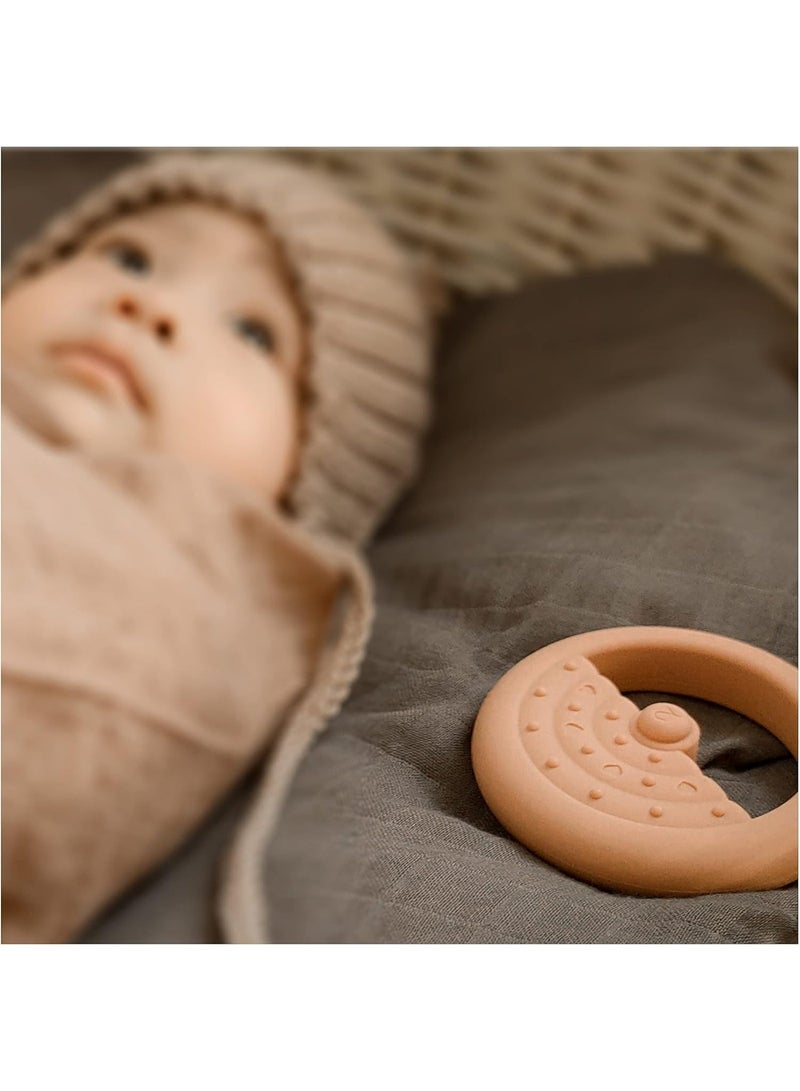 Moonkie Moonkie Stacks of Circles Soft Teething Toy | Educational Learning Baby Toy | Stacking Ring Toys for Babies Boy and Girl | 7 Piece Teethers Set (Nature) - Image 5