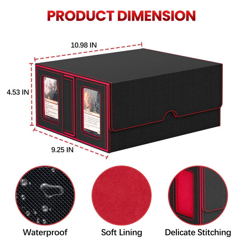 Gomyrod Card Deck Box for MTG with Commander Display, 7 In 1 Card Storage Box Fits 600+ Double-sleeved Cards, Removable MTG Deck Case Fit for TCG/Sports/Baseball Cards with Dice Tray - Image 5