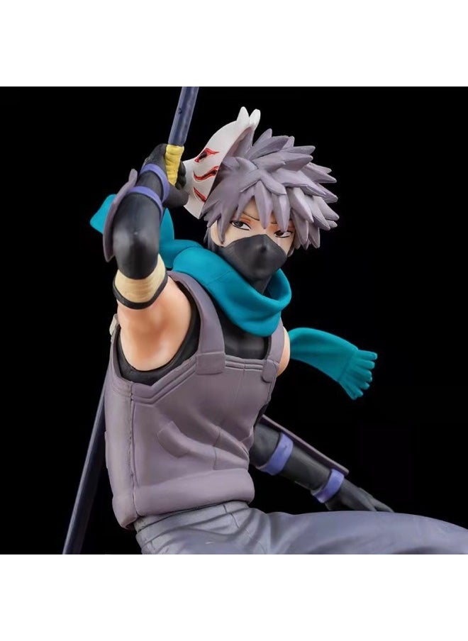 Naruto Hand-made Model Dark Kakashi Color Boxed High-quality Branch Animation Birthday Gift-Color:Dark Kakashi 24cm Color Box Plastic (super Quality Version Of The Base With Letters)