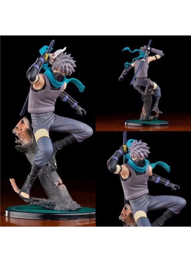 Naruto Hand-made Model Dark Kakashi Color Boxed High-quality Branch Animation Birthday Gift-Color:Dark Kakashi 24cm Color Box Plastic (super Quality Version Of The Base With Letters)