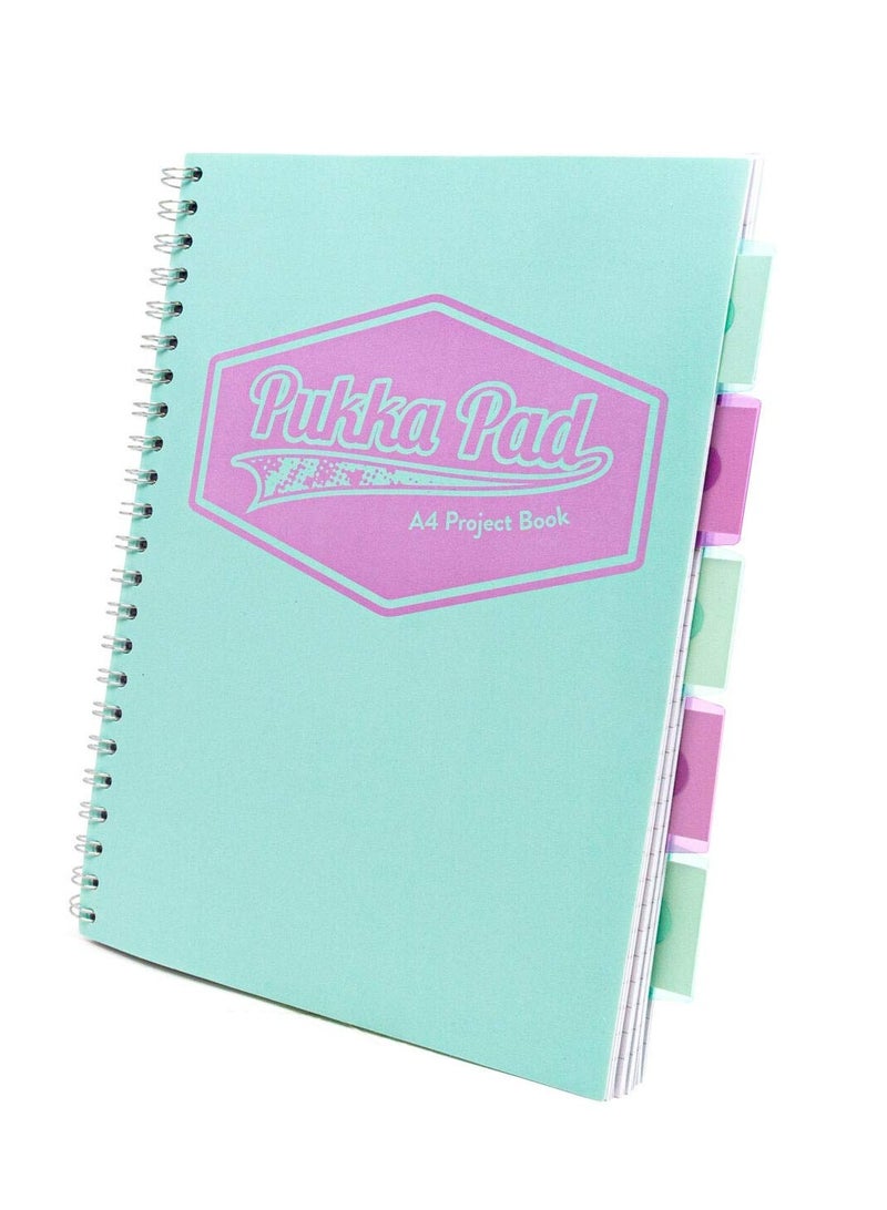 Pukka Pad Pukka Green A4 Project Book Wirebound Pastel Colour - Image 1