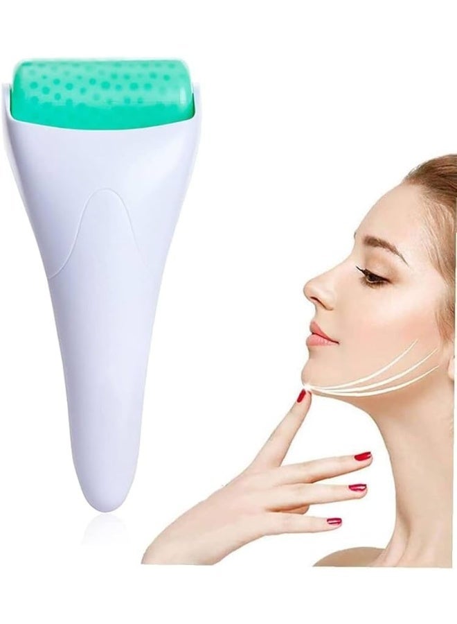 Electric Cooling Ice Roller Facial Massager and Skin Tightening Device, White & Mint - Helps reduce puffiness and dark circles, and gives skin an instant glow and refreshment thanks to its effective cooling feature and elegant and comfortable design. - Image 1