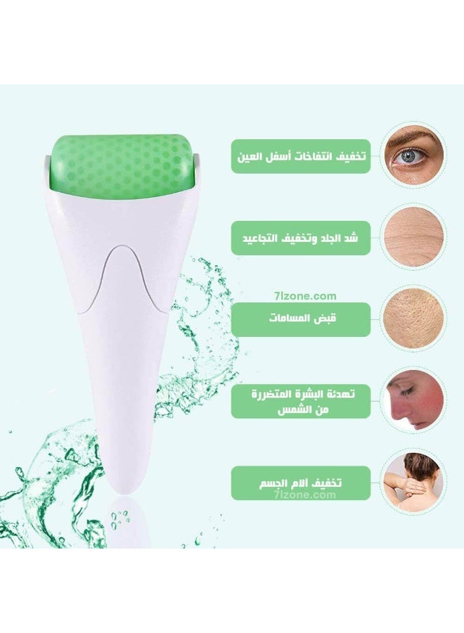 Electric Cooling Ice Roller Facial Massager and Skin Tightening Device, White & Mint - Helps reduce puffiness and dark circles, and gives skin an instant glow and refreshment thanks to its effective cooling feature and elegant and comfortable design. - Image 3