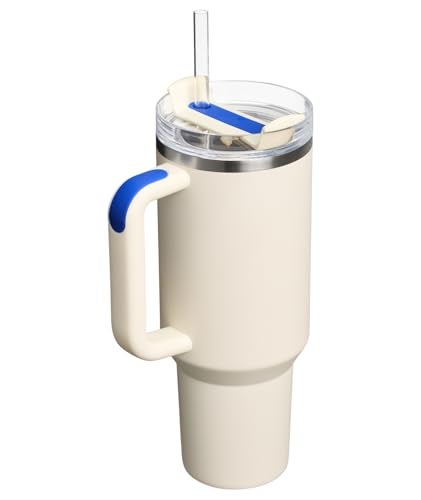 Stanley Stanley Quencher H2.0 Tumbler with Handle and Straw 40 oz | Flowstate 3-Position Lid | Cup Holder Compatible for Travel | Insulated Stainless Steel Cup | BPA-Free | Cream Royal - Image 3