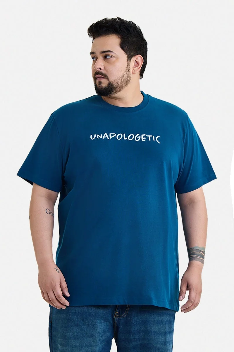 سنيتش Navy Blue Embroidered Half Sleeve Regular Fit T-Shirt