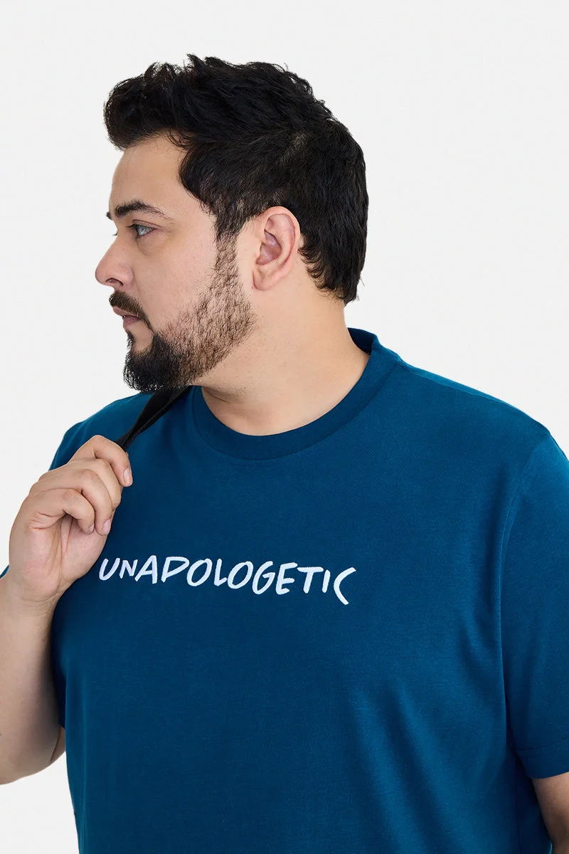 SNITCH Navy Blue Navy Blue Embroidered Half Sleeve Regular Fit T-Shirt for Men | Best Price UAE