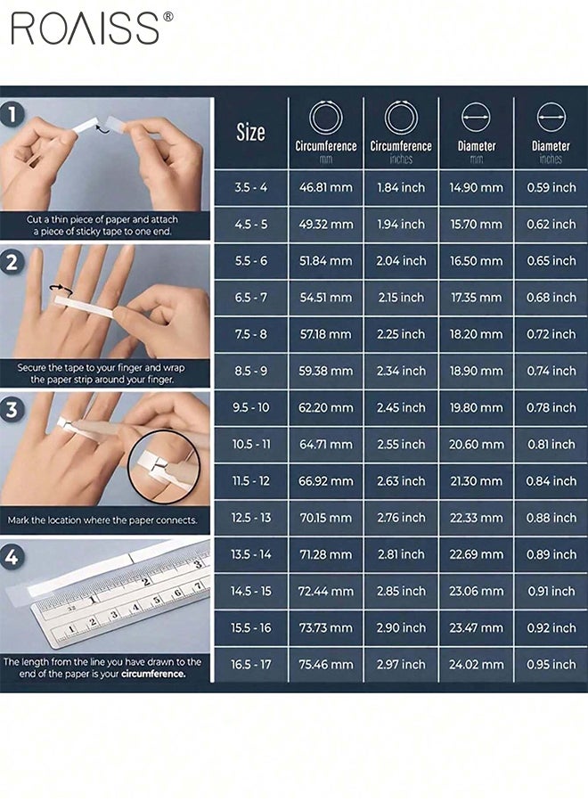 roaiss 4 Pcs Stainless Steel ring set for Women Men, Light Luxury Double Row Rhinestones Decoration, Fashionable and Casual Romantic Gold Ring, Suitable for Daily Wear - Image 3