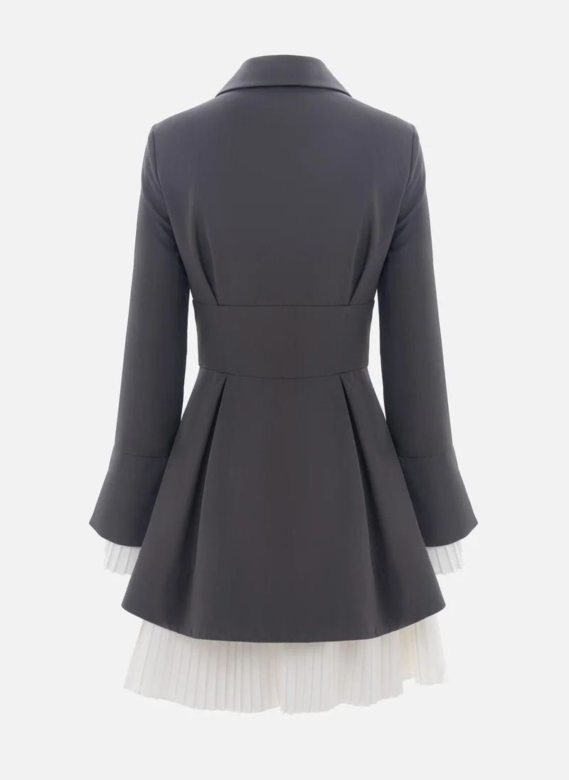 Lichi Mini fitted dress with pleated inserts