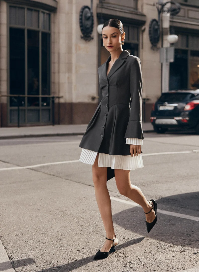 Lichi Mini fitted dress with pleated inserts