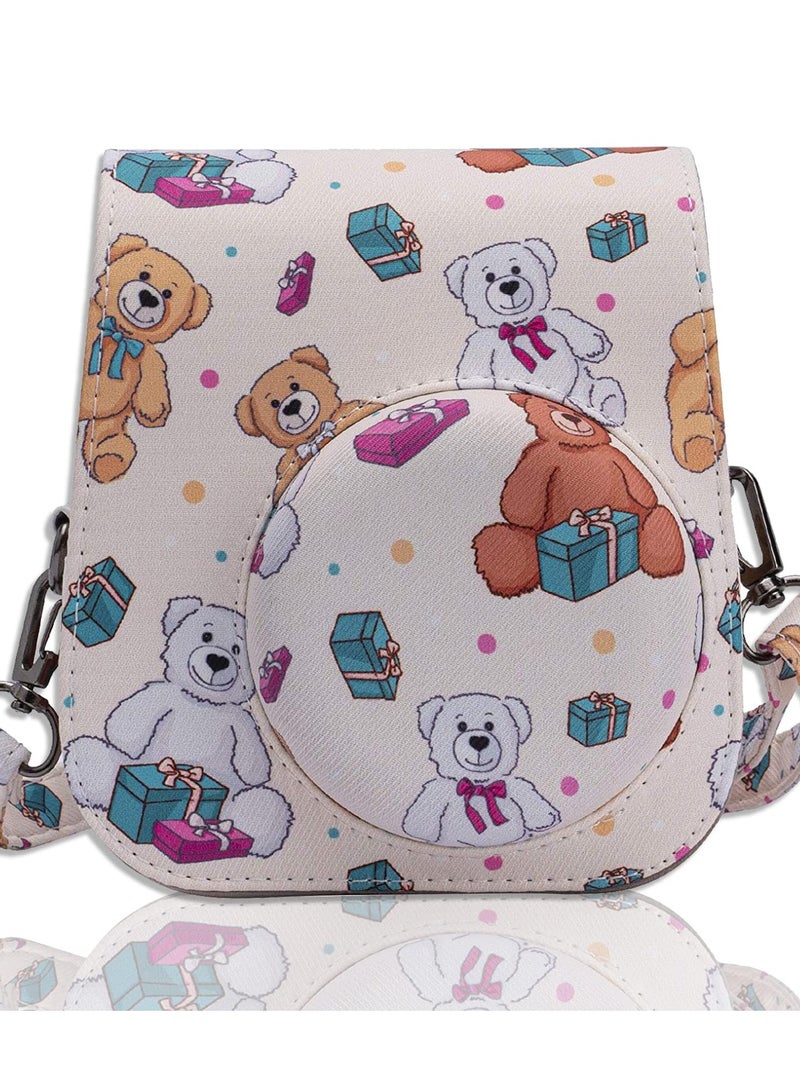 Zikra Case for Fujifilm Instax Mini 11 / 9 / 8 Instant Film Cameras with Accessory Pocket and Detachable/Adjustable Shoulder Strap (Little Bear) - Image 1