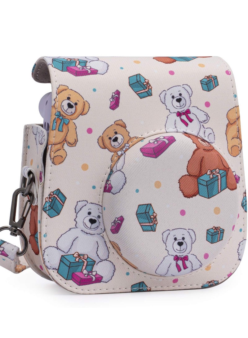 Zikra Case for Fujifilm Instax Mini 11 / 9 / 8 Instant Film Cameras with Accessory Pocket and Detachable/Adjustable Shoulder Strap (Little Bear) - Image 2
