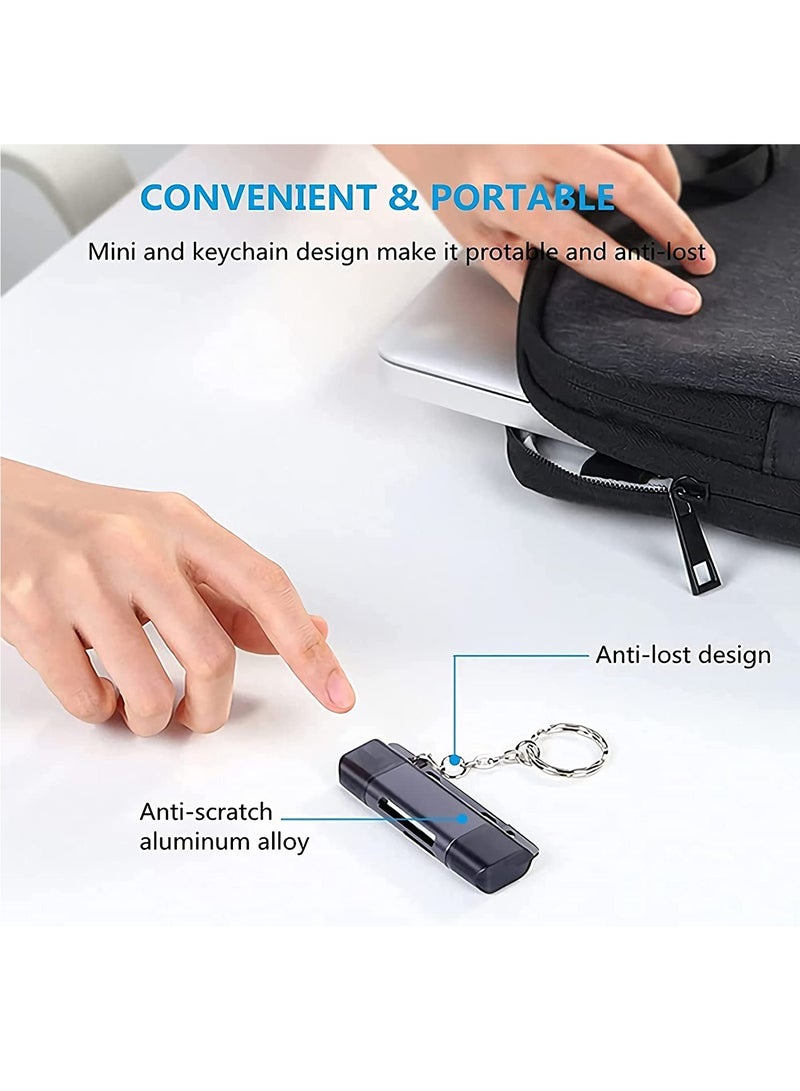 SD Card Reader, 3-in-1 USB C Memory Card Reader, USB 3.0 Card Reader Adapter for TF SD Micro SD SDXC SDHC MMC RS-MMC Micro SDXC Micro SDHC UHS-I for MacBook, PC, Laptop, Smart Phones, Tablets