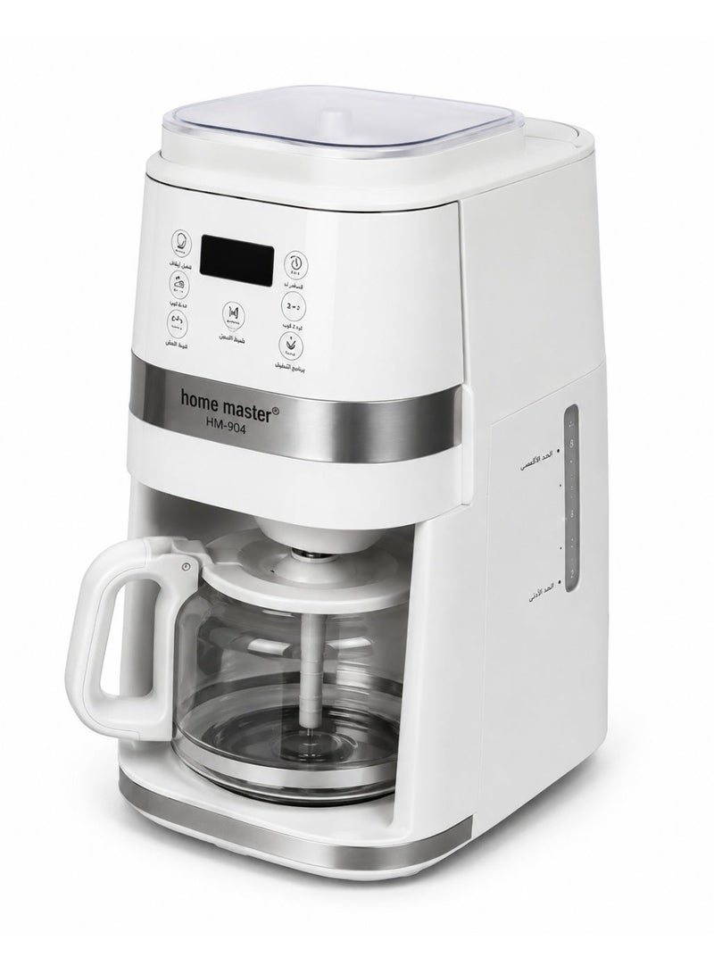 Home Master HM-904 Drip Coffee Maker with Built-in Grinder – 750W, 1.5L Capacity - Image 2