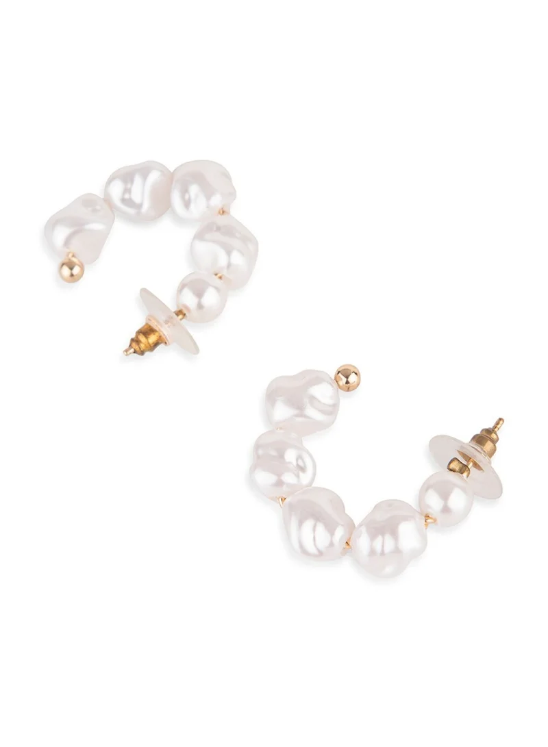برياسي Rose Plated Half Hoop Earrings