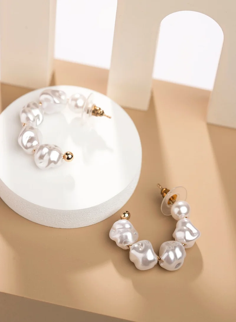 برياسي Rose Plated Half Hoop Earrings