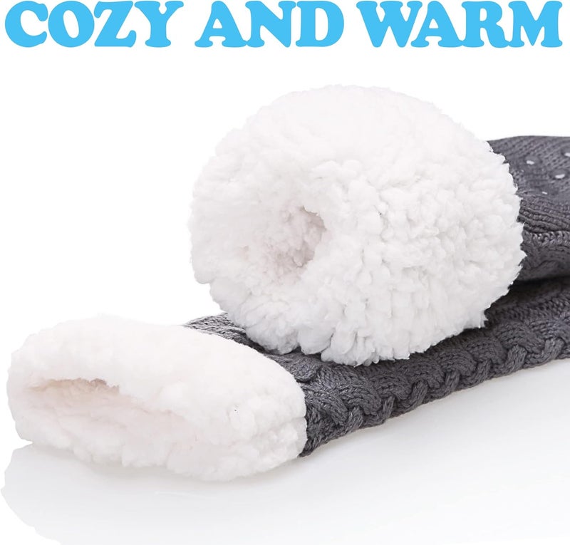 SDBING Women's Winter Super Soft Warm Cozy Fleece Lined Fuzzy Slipper Socks with Grippers - Image 4