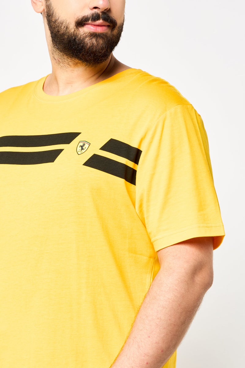 Scuderia Ferrari Men Sportswear Fit Short Sleeve Outdoor T-shirt, Yellow - Image 3