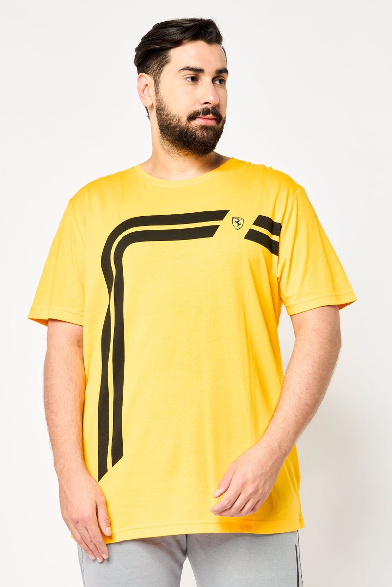 Scuderia Ferrari Men Sportswear Fit Short Sleeve Outdoor T-shirt, Yellow - Image 1