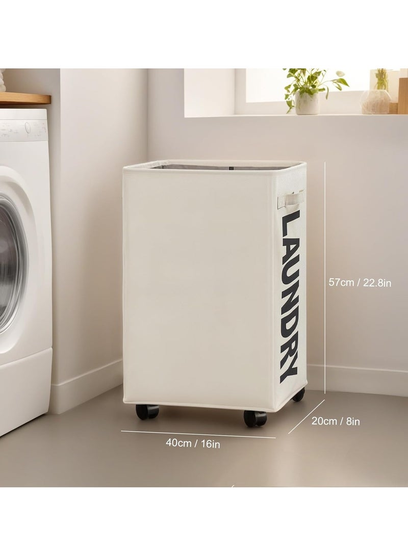 2 سلة الغسيل الصغيرة المتدحرجة، حمالة الغسيل المتدحرجة، فرزة الغسيل القابلة للطي، سلة تخزين الملابس المتسخة مع عجلات ومقابض - Image 2