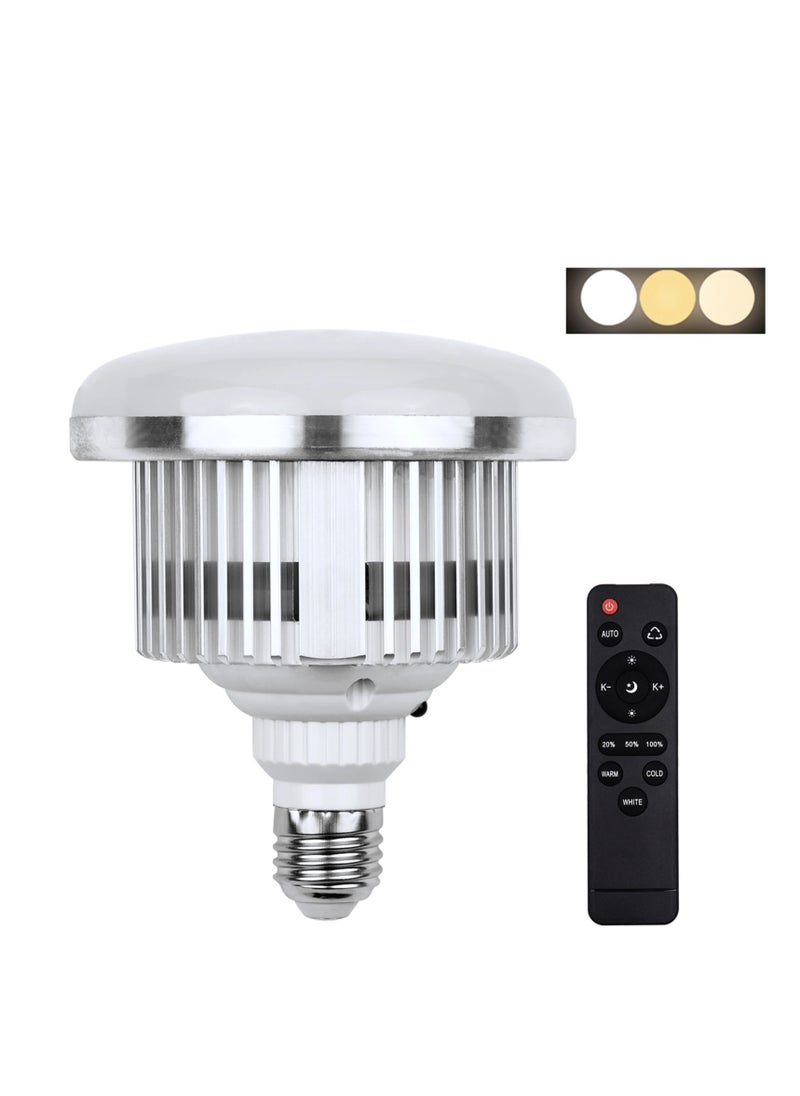 Glanfen - 380W Photography LED Light Bulb with Remote Control, 3000K-5500K Adjustable Color Temperature, Dimmable, 3 Colors, E27 Socket, for Studio Lighting, Softbox, Photo & Video Shooting - Image 1