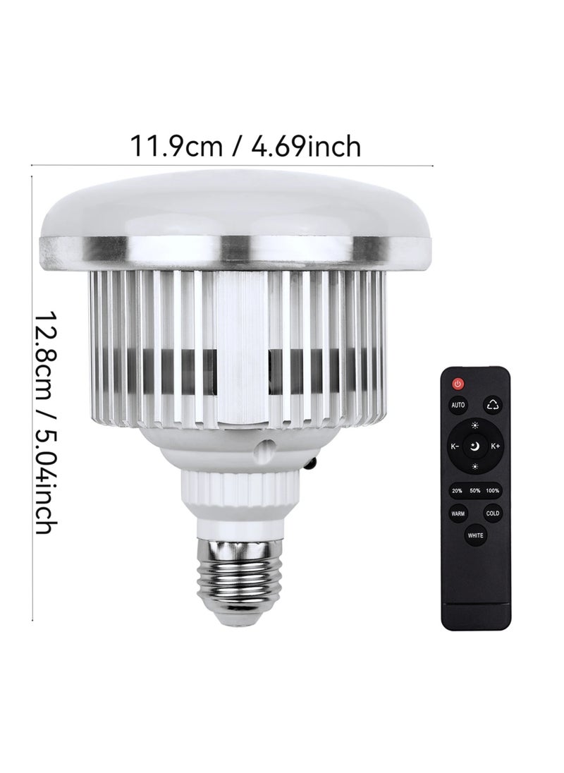 Glanfen - 380W Photography LED Light Bulb with Remote Control, 3000K-5500K Adjustable Color Temperature, Dimmable, 3 Colors, E27 Socket, for Studio Lighting, Softbox, Photo & Video Shooting - Image 1