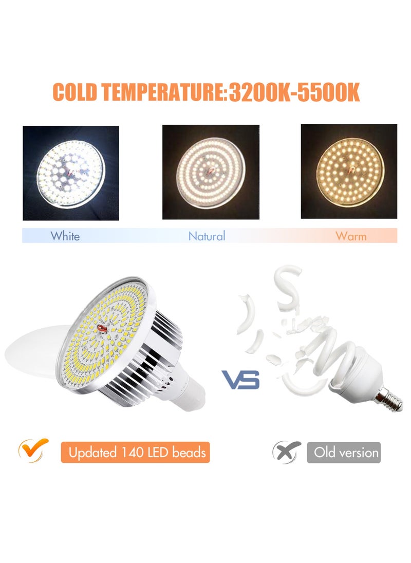 Glanfen - 380W Photography LED Light Bulb with Remote Control, 3000K-5500K Adjustable Color Temperature, Dimmable, 3 Colors, E27 Socket, for Studio Lighting, Softbox, Photo & Video Shooting - Image 1