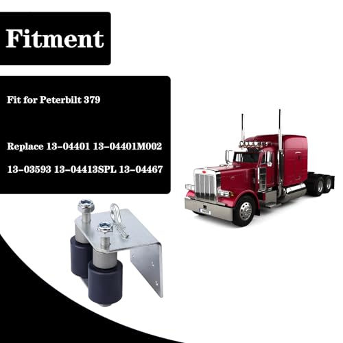 GYUPTRK Lower Roller Bracket Kit Fit for Peterbilt 379 Driver Left Side Replace 1304401 1304401M002 1303593 1304413SPL 1304467 Steel Silver Wall Mount - Image 3