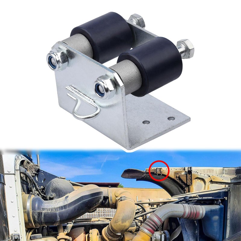 GYUPTRK Lower Roller Bracket Kit Fit for Peterbilt 379 Driver Left Side Replace 1304401 1304401M002 1303593 1304413SPL 1304467 Steel Silver Wall Mount - Image 2
