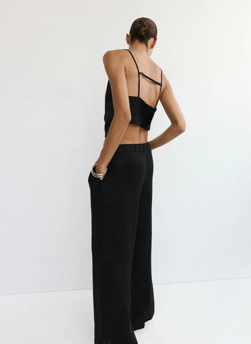 مانجو Wide-Leg Linen Pants