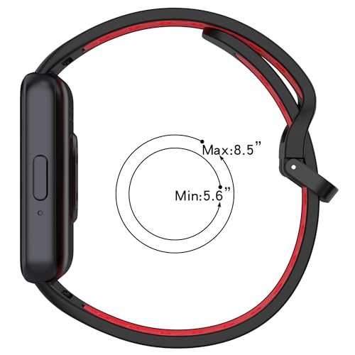 Wisely Adjustable Silicon Band Strap for Samsung Galaxy Fit 3 Straps Watch Silicone Replacement Band Bracelet, Black/Grey - Image 5