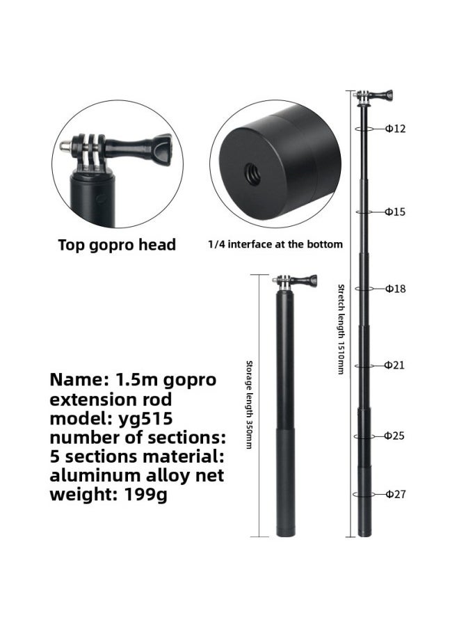 Feiyu Extension Rod Applicable To Zhiyun Dajiang Magic Claw Stabilizer GoPro Sports Camera Universal Extension Rod-Color:GoPro Extension Rod (YG515)