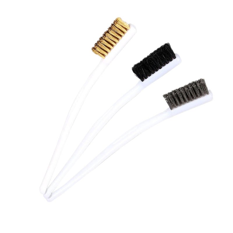 3Pcs Wire Brush Set For Rust Removal And Welding Slag Cleaning Industrial Mini Scratch Brushes With Plastic Handle - Image 2