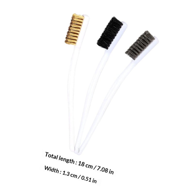 3Pcs Wire Brush Set For Rust Removal And Welding Slag Cleaning Industrial Mini Scratch Brushes With Plastic Handle - Image 3