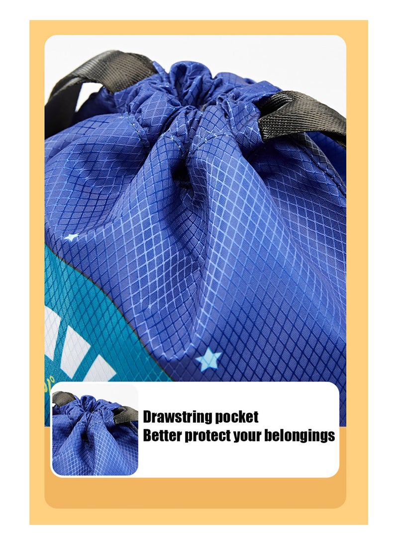 MissTiara - 4-Piece Kids Drawstring Waterproof Backpack Swimming Goggle Cap Set Drawstring Wet and Dry Separated Swim Bag for Girls and Boys with Swimming Cap, Swimming Goggles, Ear Plugs and Nose Clip - Image 1