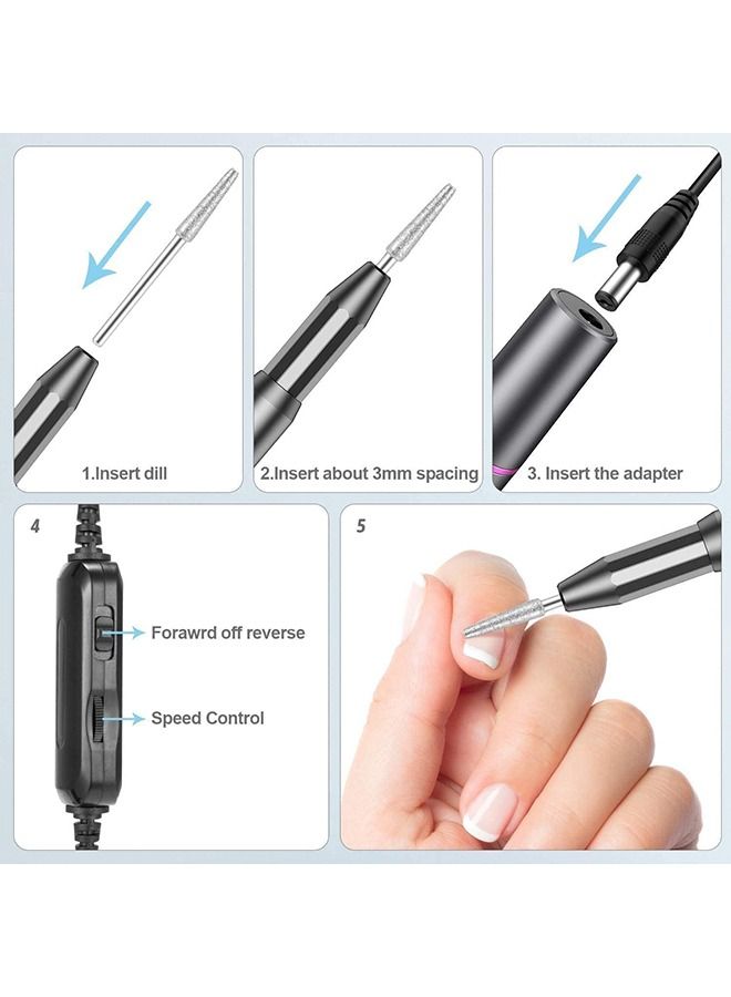 Arabest 25000 rpm Electric Nail Drill , Professional Cordless Nail Drill, Professional Nail Drill Kit Nail Tools for Acrylic Nails DIY Manicure Pedicure - Image 3