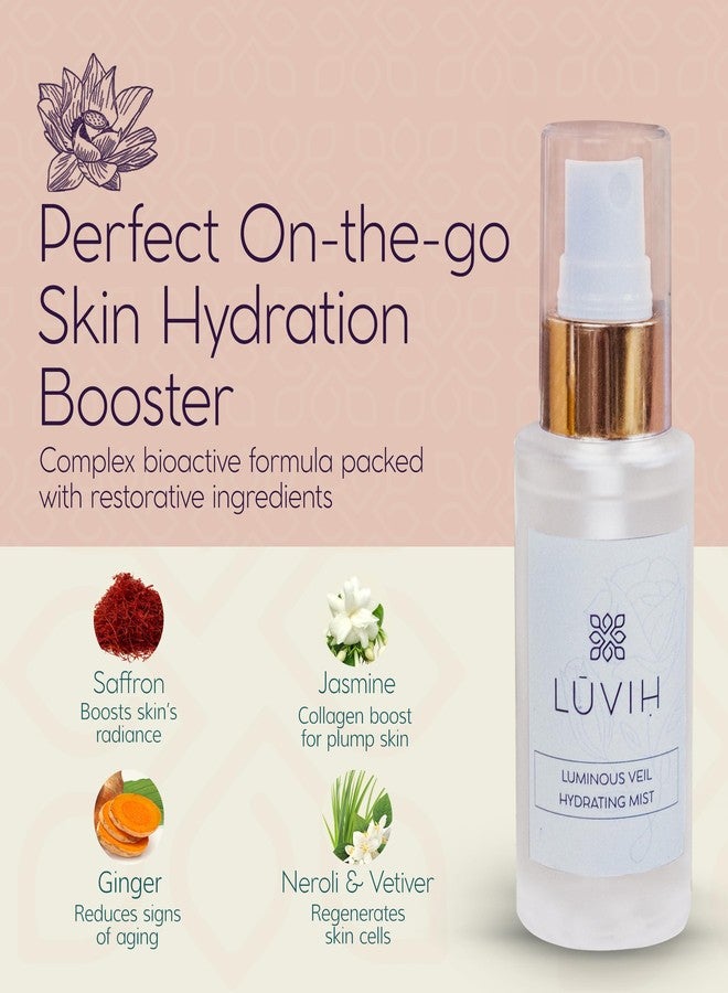 LUVIH Luminous Veil Hydrating Facial Mist for Women & Men - Rosewater Face Mist Enriched with Saffron, Pure Jasmine, Neroli & More - Face Skincare That Uplifts, Hydrates & Soothes, 50 mL - Image 4