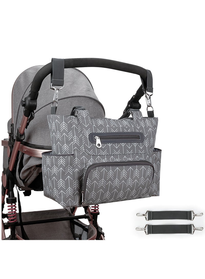 GUDOO 6 Pack Diaper Bag Set With Stroller Hooks And Nappy Changing Mat Nappy Baby Bag Travel Beach Shopping Baby Bag Multifunctional Mummy Bag Cosmetic Wet Dry Pouch  - Image 3
