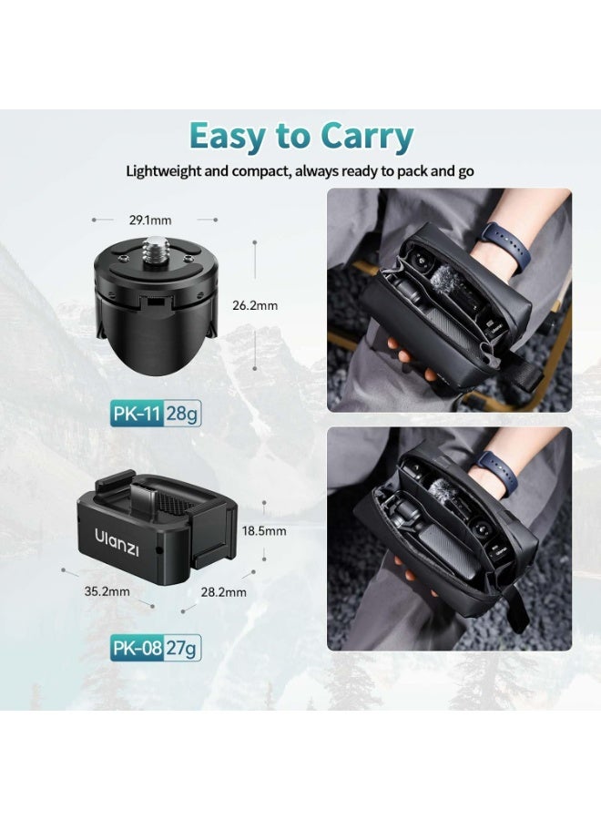 ULANZI Pocket 3 & Pocket 4 Short-Leg Base Set, Suitable for DJI Osmo Pocket 3 & Pocket 4, Including Mini Tripod + Arri Positioning Base (Type-C), Automatic Opening and Closing, Ready to Stand, Mini and Portable - view 3