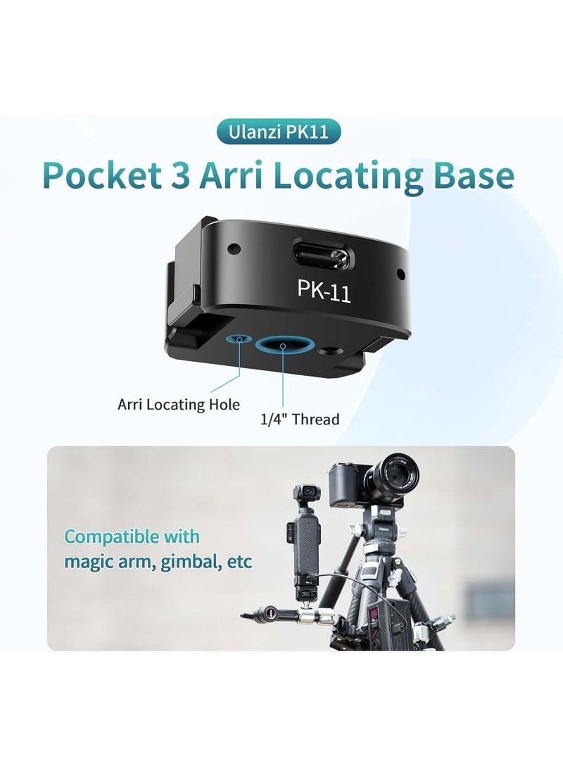 ULANZI Pocket 3 & Pocket 4 Short-Leg Base Set, Suitable for DJI Osmo Pocket 3 & Pocket 4, Including Mini Tripod + Arri Positioning Base (Type-C), Automatic Opening and Closing, Ready to Stand, Mini and Portable - view 4