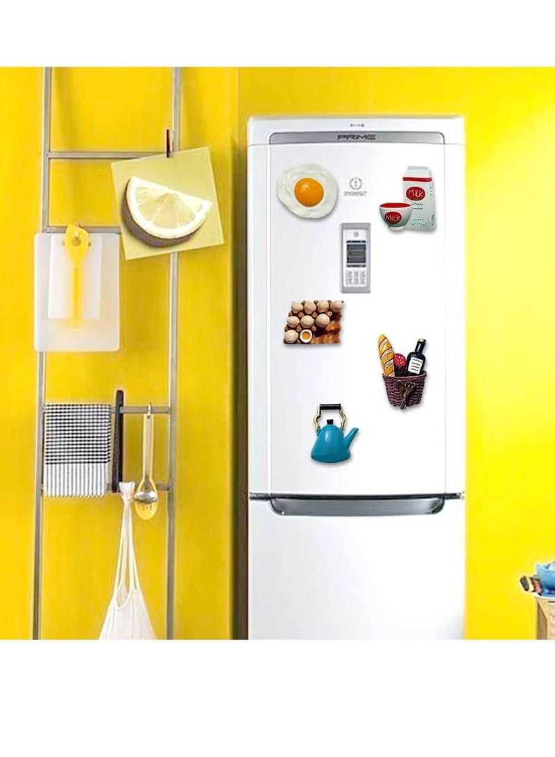 مجموعة مغناطيس ثلاجة (7 قطع) – ملصقات ثلاجة ثلاثية الأبعاد من الراتنج لديكور المنزل والمطبخ - Image 2