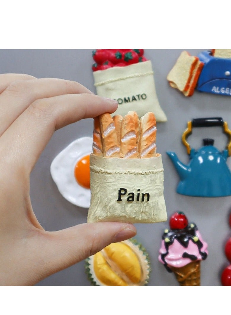 مجموعة مغناطيس ثلاجة (7 قطع) – ملصقات ثلاجة ثلاثية الأبعاد من الراتنج لديكور المنزل والمطبخ - Image 4