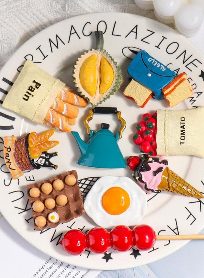 بيتك مغناطيس ثلاجة للمطبخ بشكل طعام، طقم 7 قطع لتثبيت الصور والملاحظات - Image 3