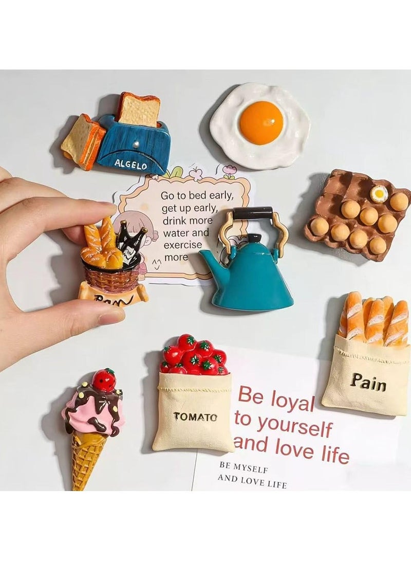 بيتك مغناطيس ثلاجة للمطبخ بشكل طعام، طقم 7 قطع لتثبيت الصور والملاحظات - Image 4