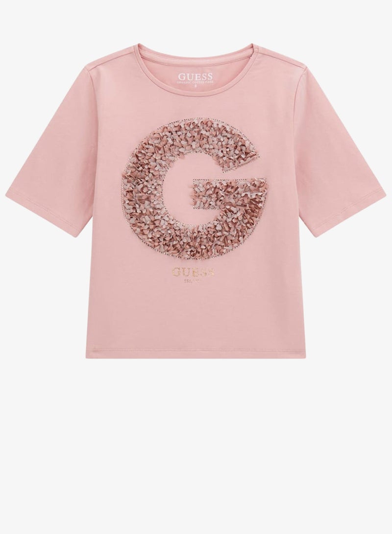 GUESS Kids Slogan Crew neck T-Shirt - Image 1