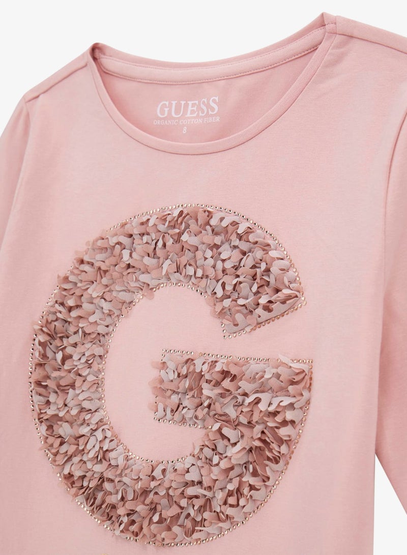 GUESS Kids Slogan Crew neck T-Shirt - Image 3