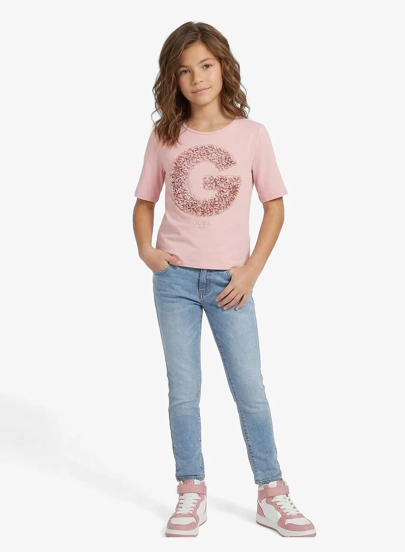 GUESS Kids Slogan Crew neck T-Shirt